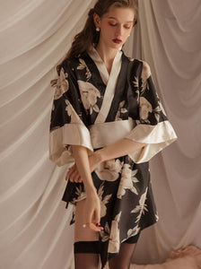 Kimono Set | lingerie kimono | Kimono Japonais de Nuit | Kimono satiné